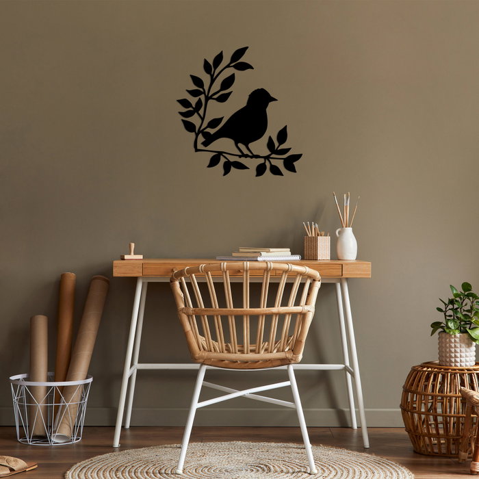Wallity Branch And Bird - 441 Escultura de pared de metal negra Wallity Branch And Bird - 441 Escultura de pared de metal negra